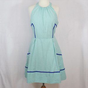 Jessica Simpson Halter Dress Striped Seersucker